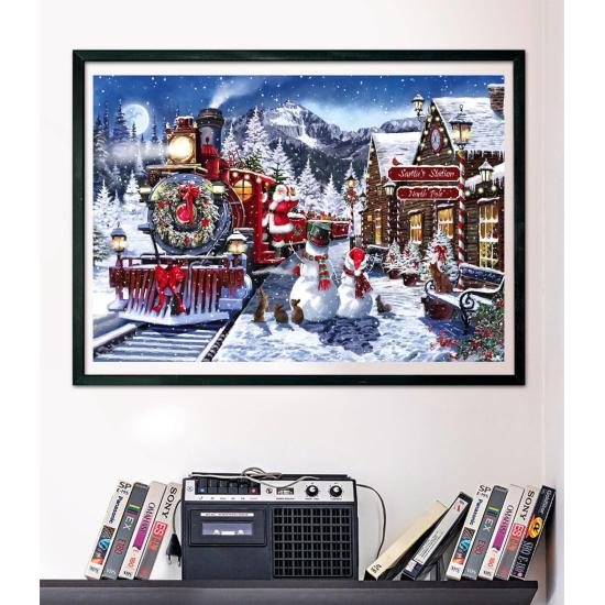 Puzzle Clementoni Bahnhof Mit Schneemännern 500 Teile