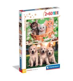 Puzzle Clementoni Brüder Im Pelz 2 x 60 Teile
