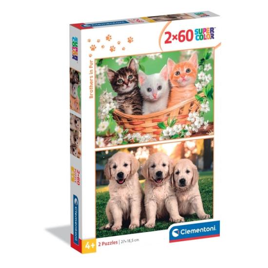 Puzzle Clementoni Brüder Im Pelz 2 x 60 Teile