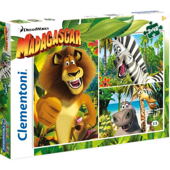 Clementoni Madagaskar Puzzle 3 x 48 Teile