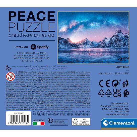 Clementoni Peace Puzzle Hellblaues Puzzle mit 500 Teilen