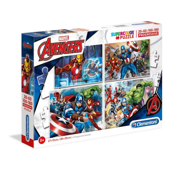 Clementoni Progressives Puzzle Avengers 20-60-100-180 Teile.