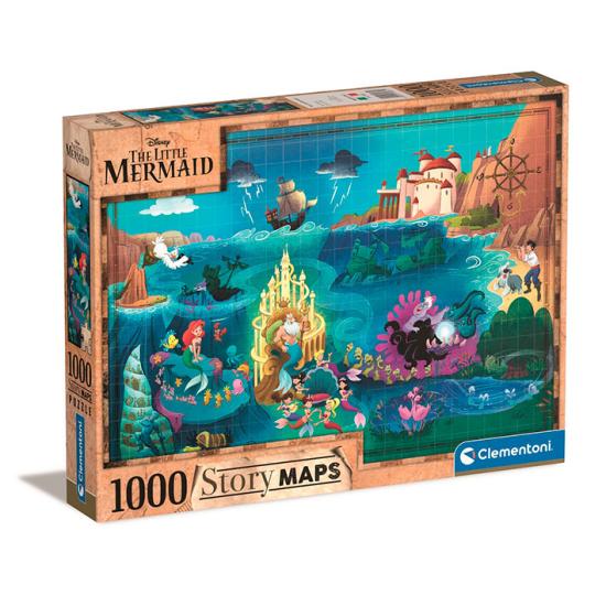 Clementoni Story Maps Die kleine Meerjungfrau Puzzle 1000 Teile