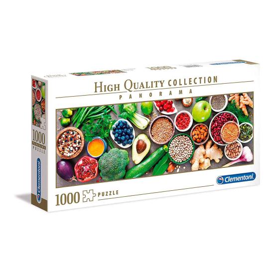 Clementoni Vegetarisches und gesundes Puzzle-Panorama mit 1000 T
