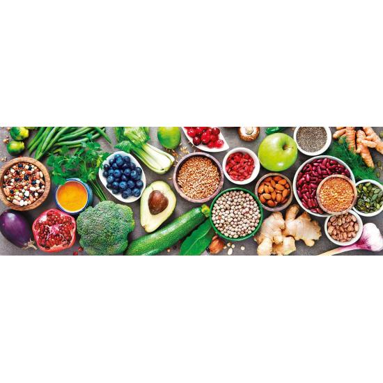 Clementoni Vegetarisches und gesundes Puzzle-Panorama mit 1000 T