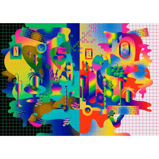 Chromatisches Moltebeeren-Puzzle mit 1000 Teilen