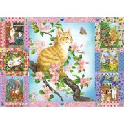Cobble Hill Puzzle Kätzchen und Blumen Quilt 1000 Teile