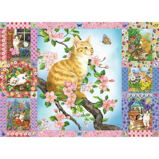 Cobble Hill Puzzle Kätzchen und Blumen Quilt 1000 Teile Cobble Hill Puzzle Kätzchen und Blumen Quilt 1000 Teile