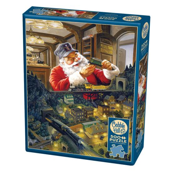 Cobble Hill Puzzle Weihnachtsmann-Eisenbahn XXL mit 500 Teilen