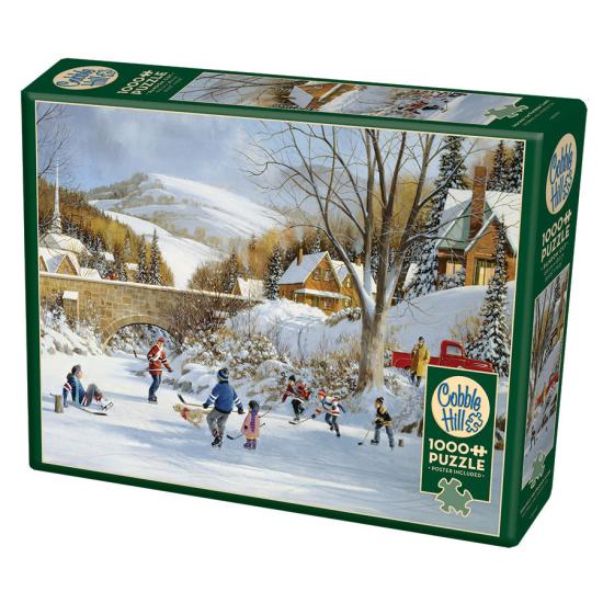 Cobble Hill Hockey auf gefrorenem See Puzzle 1000 Teile