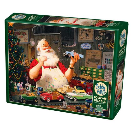 Cobble Hill Puzzle Weihnachtsmann malt Autos 1000 Teile