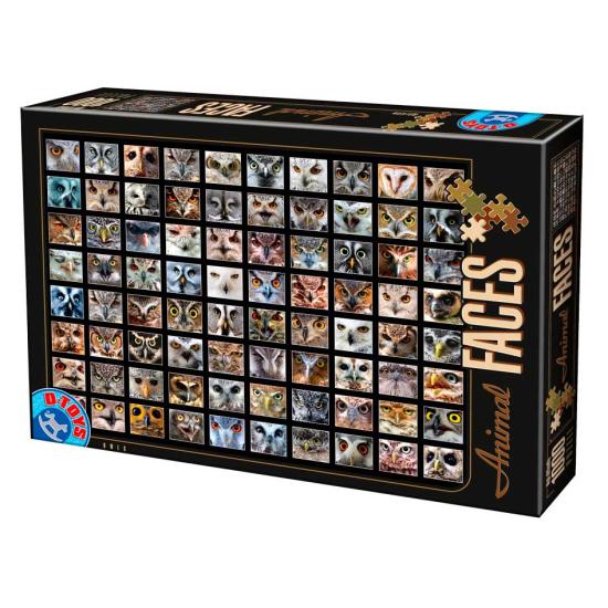 D-Toys Puzzle Tiergesichter, Eulen, 1000 Teile