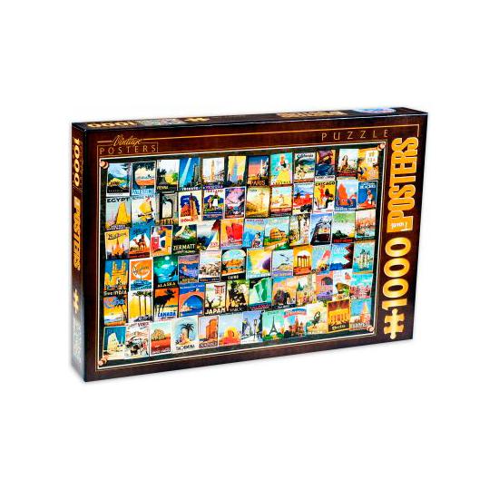 D-Toys Collage Vintage Puzzle, Reise, 1000 Teile