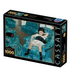 D-Toys Puzzle Kleines Mädchen in einem blauen Sessel 1000 Teile
