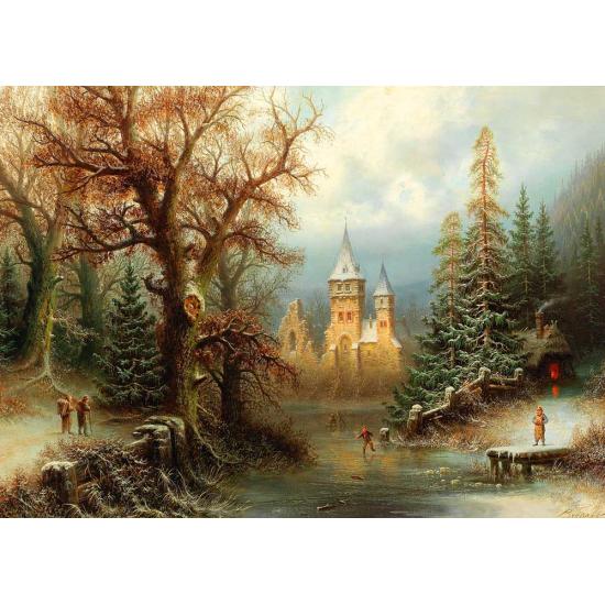 D-Toys Puzzle Romantische Winterlandschaft 1000 Teile
