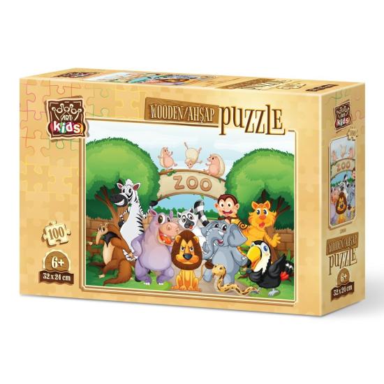 Holzpuzzle Kunstpuzzle Willkommen im Zoo 100 Teile