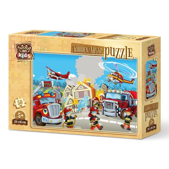 Holzpuzzle Kunstpuzzle Feuerwehrhelden 50 Teile