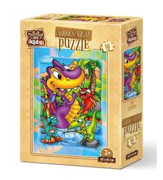 Holzpuzzle Kunstpuzzle Fischer Dinosaurier 16 Teile