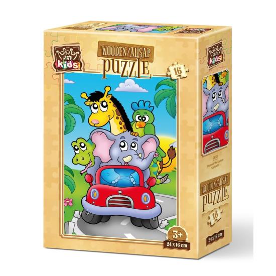 Holzpuzzle Kunstpuzzle Kapitän Elefant 16 Teile