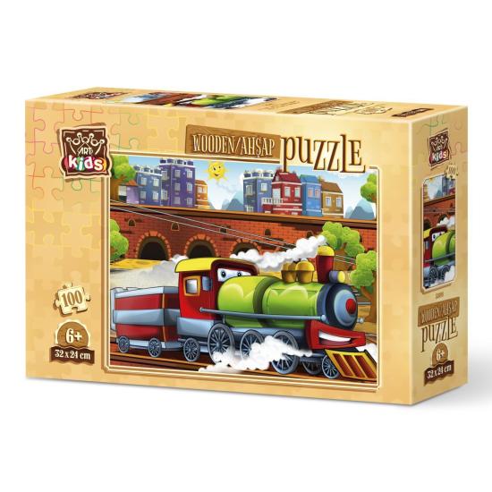 Holzpuzzle Kunstpuzzle Der kleine Zug mit 100 Teilen