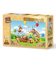 Holzpuzzle Art Puzzle Monkey Party mit 50 Teilen