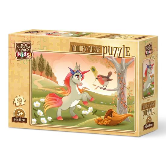 Holzpuzzle Kunstpuzzle Süßes Einhorn aus 50 Teilen