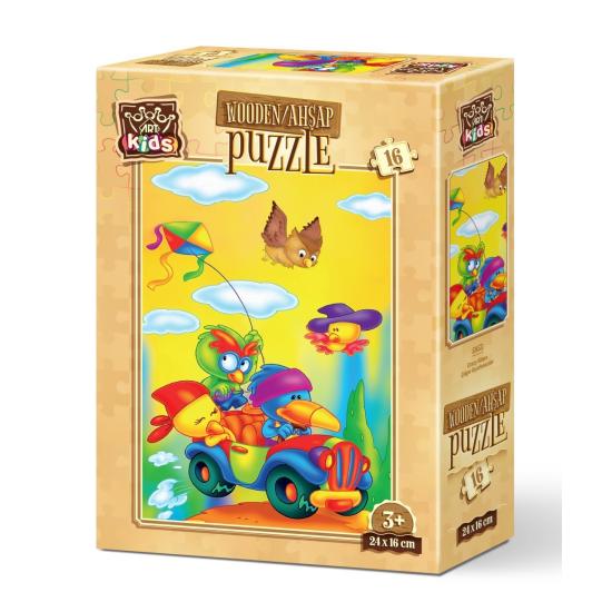Holzpuzzle Art Puzzle Crazy Birds 16 Teile