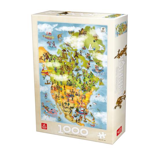 Deico Puzzle Karte von Amerika animiert 1000 Teile Deico Puzzle Karte von Amerika animiert 1000 Teile