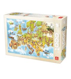 Deico Animierte Karte von Europa Puzzle 1000 Teile