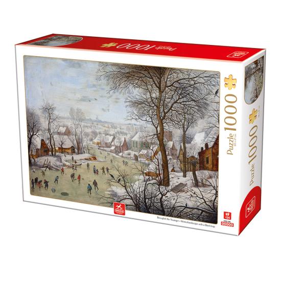 Deico Puzzle Winterlandschaft mit Skatern mit 1000 Teilen