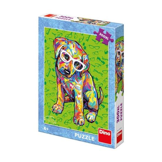Puzzle Dino-Welpe mit XXL-Brille mit 300 Teilen