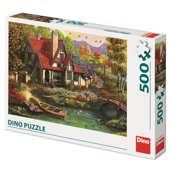 Dino-Landhaus-Puzzle am See, 500 Teile