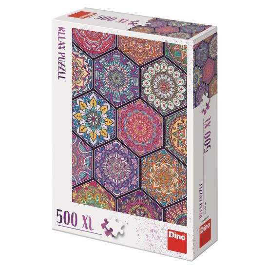 Dino Mandalas XXL-Puzzle mit 500 Teilen