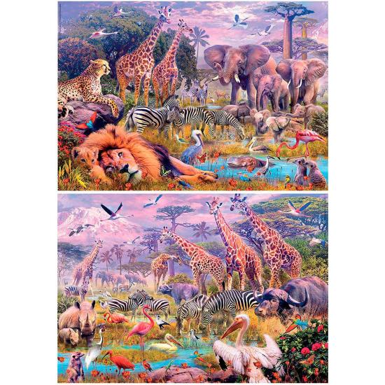 Educa Wilde Tiere Puzzle 2 x 100 Teile