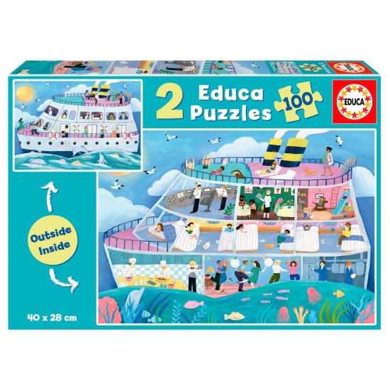 Puzzle Educa Schiff Inside-Out 2 x 100 Teile