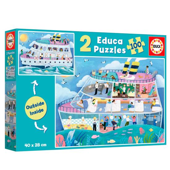 Puzzle Educa Schiff Inside-Out 2 x 100 Teile