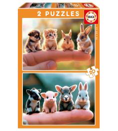 Puzzle Educa Babys Tier 2 x 20 Teile