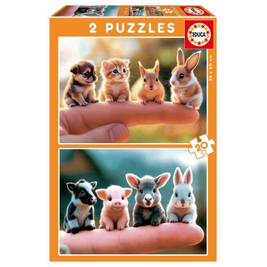 Puzzle Educa Babys Tier 2 x 20 Teile Puzzle Educa Babys Tier 2 x 20 Teile