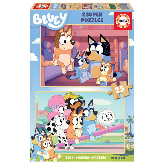 Educa Bluey Puzzle aus 2 x 25 Holzteilen
