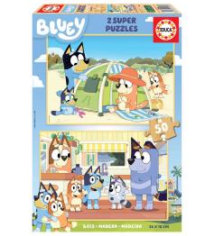 Educa Bluey Puzzle aus 2 x 50 Teilen Holz