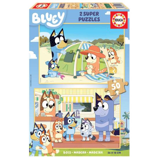 Educa Bluey Puzzle aus 2 x 50 Teilen Holz
