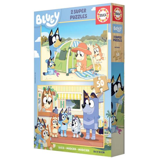 Educa Bluey Puzzle aus 2 x 50 Teilen Holz