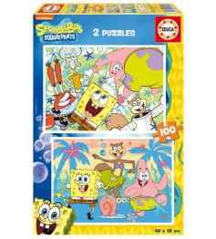 Puzzle Educa Schwamm Bob 2 x 100 Teile