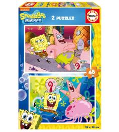 Puzzle Educa Schwamm Bob mit 2 x 48 Teile