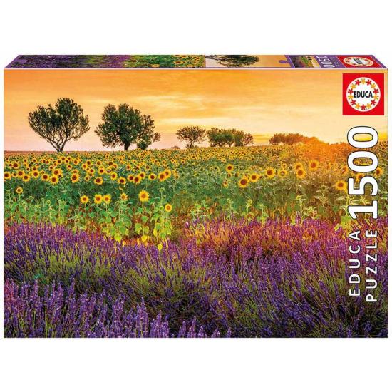 Educa Feld der Sonnenblumen und Lavendel-Puzzle 1500 Teile