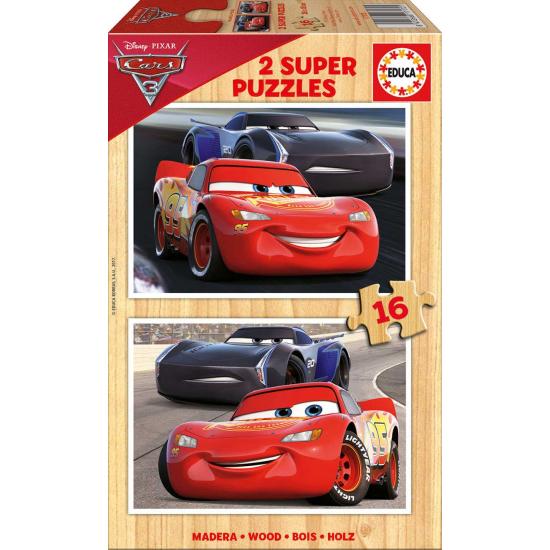 Educa Cars 3 Puzzle mit 2 x 16 Holzteilen