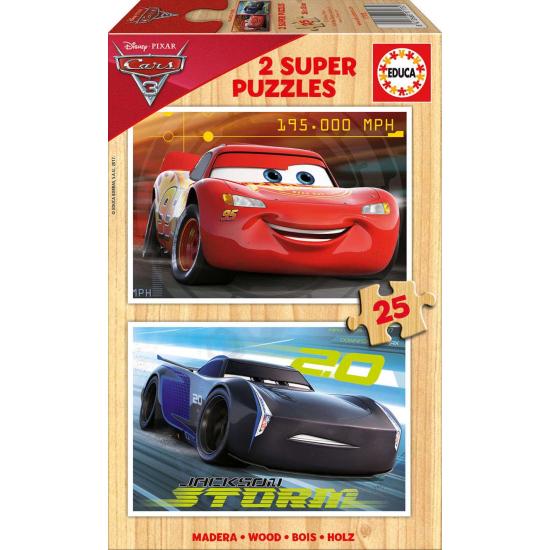 Educa Cars 3 Puzzle mit 2 x 25 Holzteilen