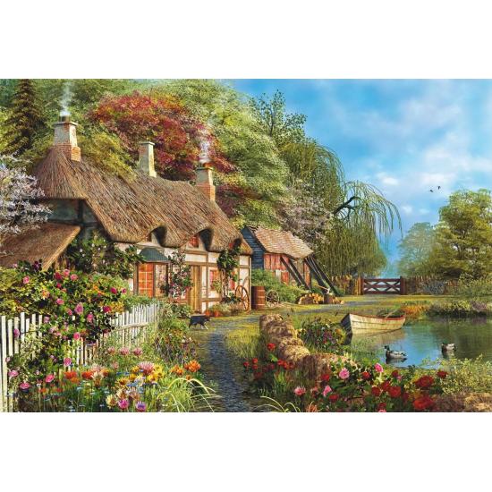 Puzzle Educa Blumenhaus am Flussufer mit 4000 Teilen