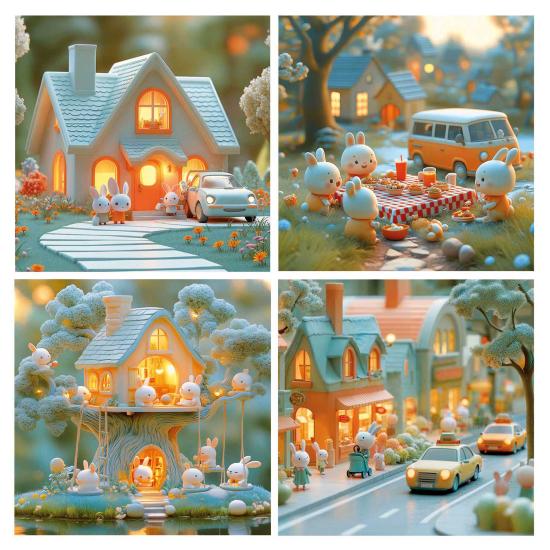 Educa Progressive Bunnies City Puzzle 12+16+20+25 Teile