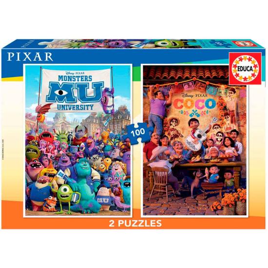 Puzzle Educa Coco + Monsters University 2 x 100 Teile